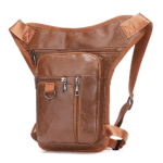 Sacoche de Jambe Moto Cuir​ marron clair