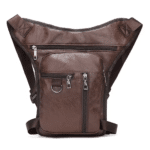 Sacoche de Jambe Moto Cuir​ Marron