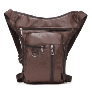 Sacoche de Jambe Moto Cuir​ Marron