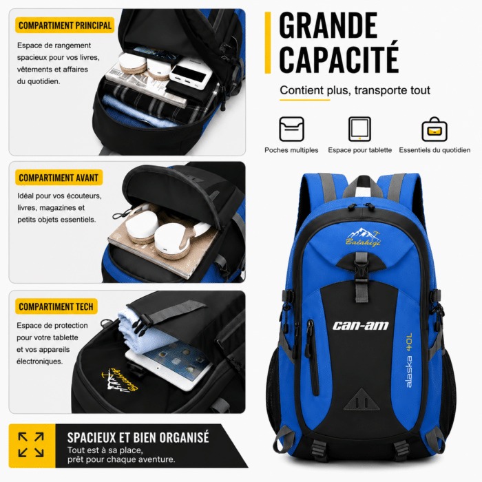 sac a dos moto bleu