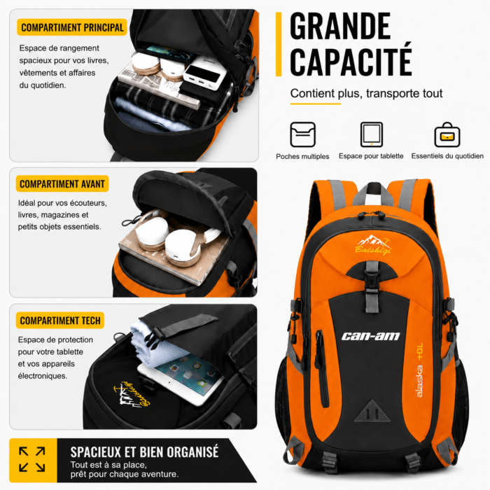 sac a dos moto orange