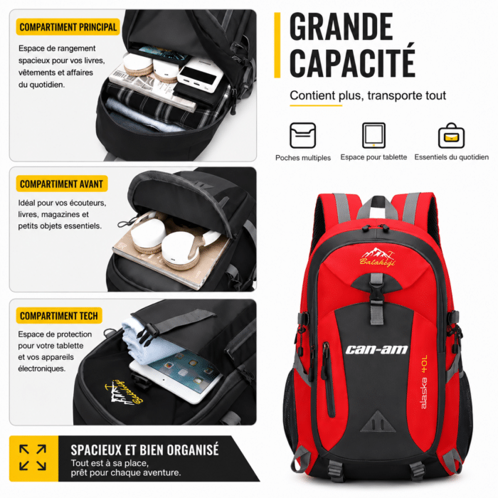 sac a dos moto rouge