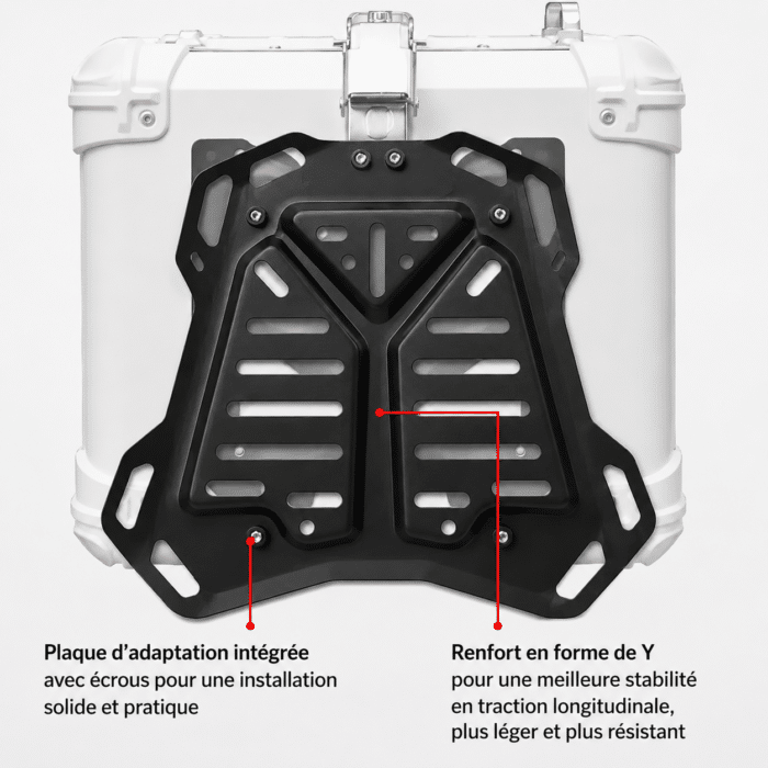 top case moto blanc