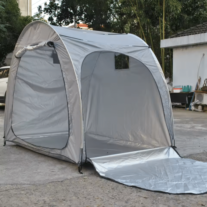 abri moto toile gris