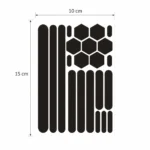 Autocollant Reflechissant Casque Noir