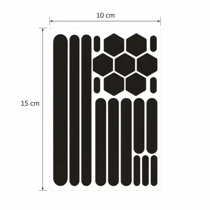 Autocollant Reflechissant Casque Noir