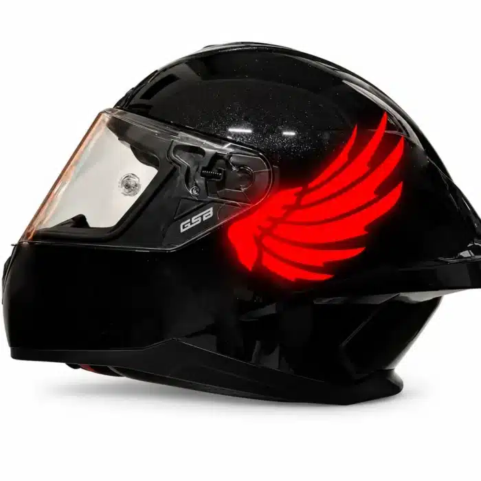 Autocollant Reflechissant Casque Rouge