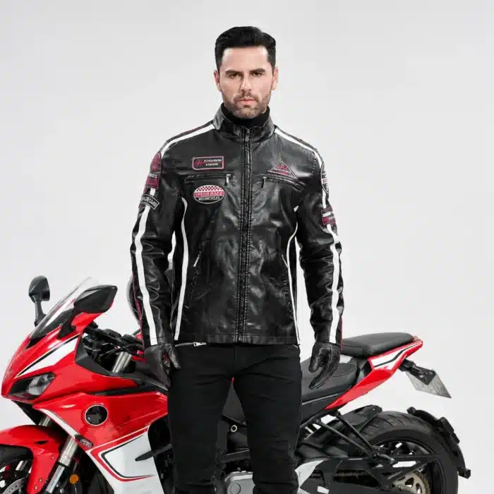 Blouson Cuir Moto Homme Hiver