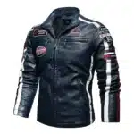 Blouson Moto Bleu Homme