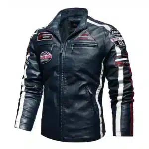 Blouson Moto Bleu Homme