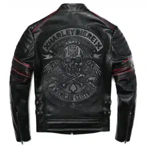 Blouson Moto Cuir Homme Avec Tete De Mort