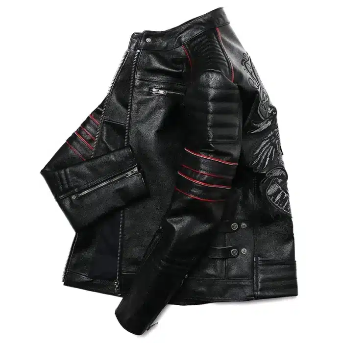 Blouson Moto Cuir Homme Avec Tete De Mort