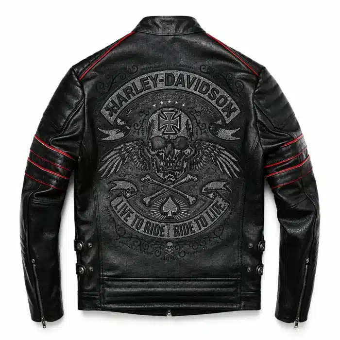 Blouson Moto Cuir Homme Avec Tete De Mort