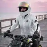 Blouson Moto Femme Blanc