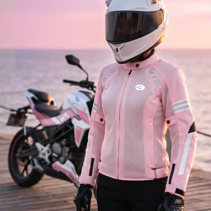 Blouson Moto Femme Rose