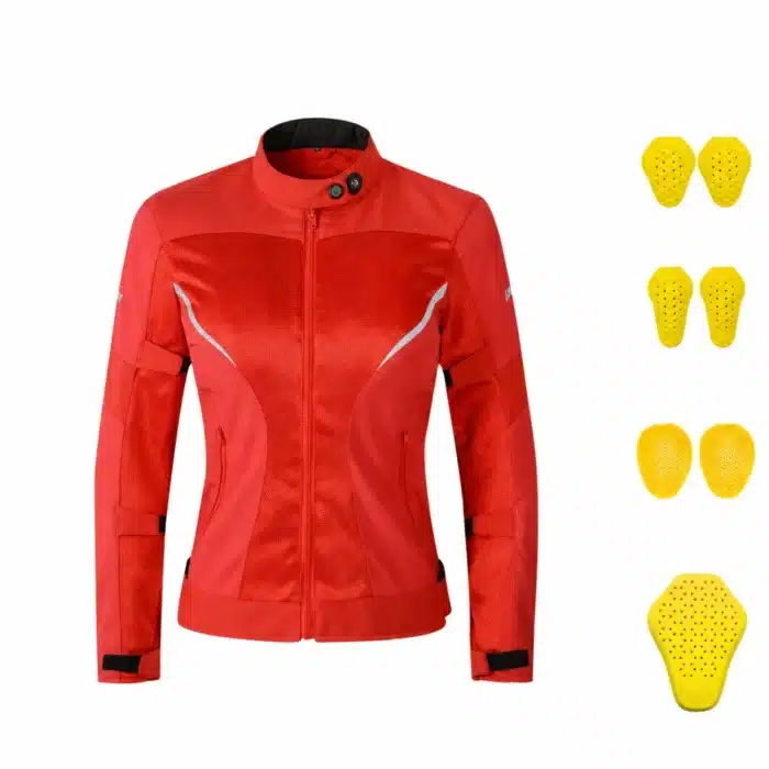 Blouson Moto Femme Rouge