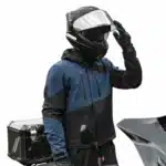 Blouson Moto Homme été Bleu
