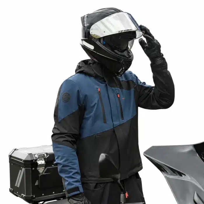 Blouson Moto Homme été Bleu