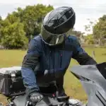 Blouson Moto Homme été Bleu