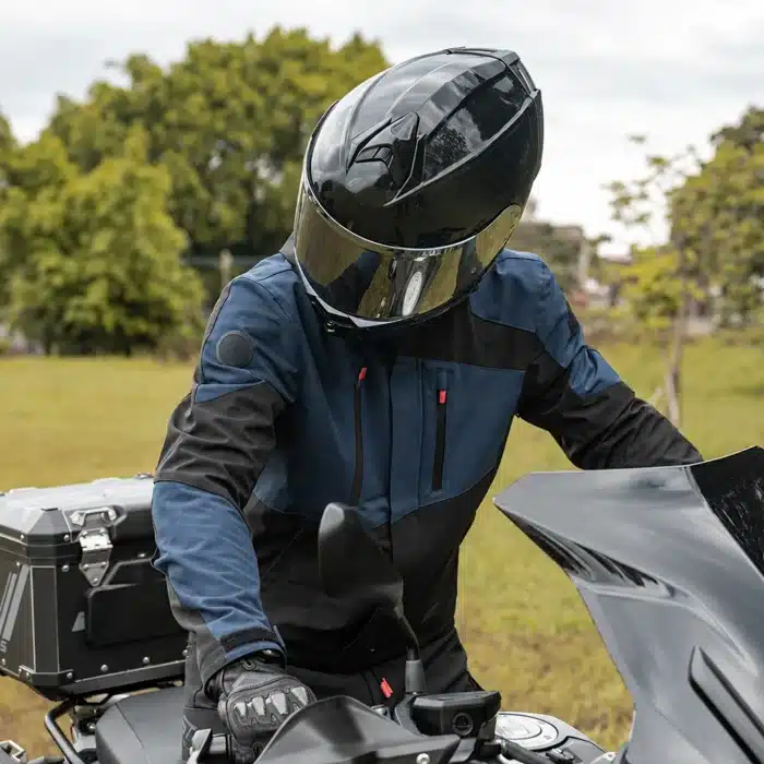 Blouson Moto Homme été Bleu