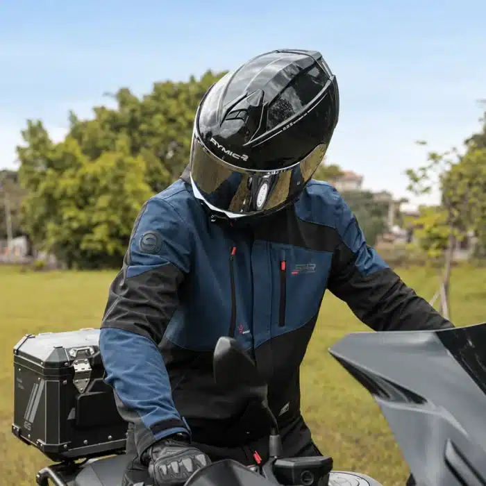 Blouson Moto Homme été Bleu